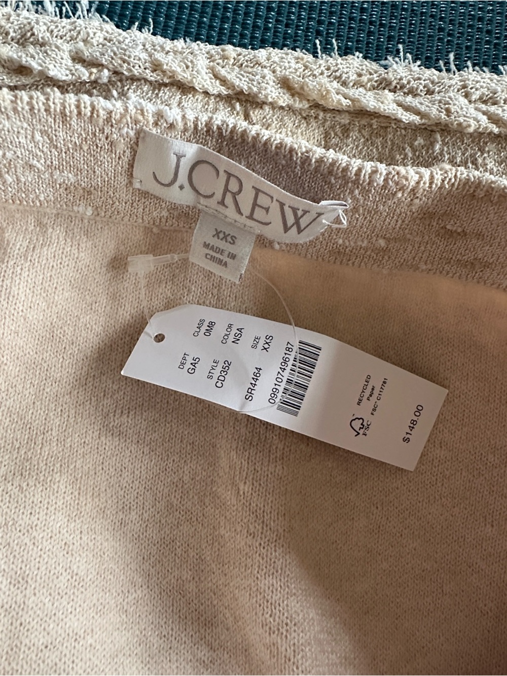 J. Crew Pale Beige Nubby Textured Braided Accents Mini Skirt XXS - Picture 4 of 5